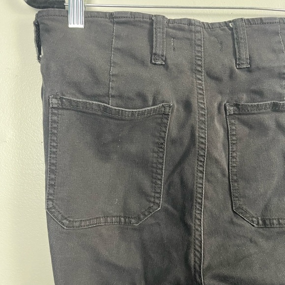 Free people black flare wide bell bottom size 28 stretchy jeans - Picture 4 of 5